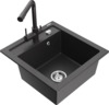 Graniidist köögivalamu Mexen Vito 6503-76-671600-76, 52 x 49 x 21 cm, must granite, segisti ja sifooniga