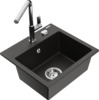 Graniitvalamu Mexen Milo 6505-75-670401-00, 43 x 41 x 17.1 cm, must/kuldne metallic, segisti ja sifooniga
