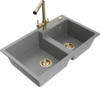 Graniidist köögivalamu Mexen Tomas 6516-71-671600-50, 80 x 50 x 19 cm, hall, koos segisti ja sifooniga