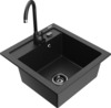 Graniitköögivalamu Mexen Vito 6503-73-670200-70-B, 49 x 52 x 21 cm, must/hõbedane metallic, segisti ja sifooniga