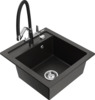 Graniidist köögivalamu Mexen Vito 6503-75-671701-07, 49 x 52 x 21 cm, metallic black/gold, segisti ja sifooniga