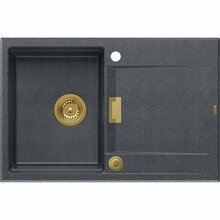 Graniitvalamu Quadron Owen OWEN 111, HQO7650U8PVDG1, 76 x 50 x 21.5 cm, must teemant/kuldsete detailidega