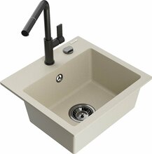 Graniidist köögivalamu Mexen Milo 6505-69-670401-70-B, 43.5 x 41 x 17.1 cm, beež, koos segisti ja sifooniga