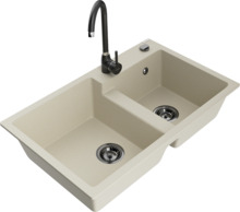 Graniidist köögivalamu Mexen Tomas 6516-69-670200-70, 80 x 50 x 19 cm, beež, koos segisti ja sifooniga