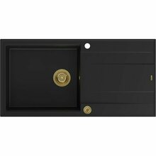 Köögi valamu Quadron Evan 146 XL HCQE10050U7PVDG1P2O, 1000 x 500 x 210 mm, süsimust/kuld