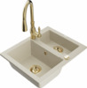 Graniidist köögivalamu Mexen Carlos 6518-69-672601-50, 58 x 47 x 17 cm, beež, koos segisti ja sifooniga