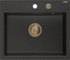 Graniidist köögivalamu Mexen Oscar, 58 x 49 x 20.5 cm, metallic black/gold, sifooniga
