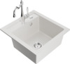 Graniidist köögivalamu Mexen Vito 6503-20-670700-00, 49 x 52 x 21 cm, valge/chrome, segisti ja sifooniga