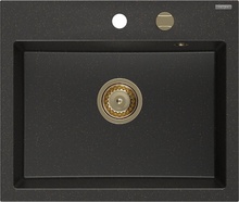 Graniidist köögivalamu Mexen Oscar, 58 x 49 x 20.5 cm, metallic black/gold, sifooniga