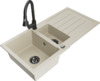 Graniidist köögivalamu Mexen Andres 6515-69-670101-70, 100 x 50 x 20 cm, beež, segisti ja sifooniga