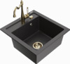 Graniidist köögivalamu Mexen Vito 6503-76-670700-50, 49 x 52 x 21 cm, must granite+Gold, segisti ja sifooniga