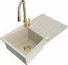 Graniidist köögivalamu Mexen Cesar 6514-69-672601-50, 77.5 x 47 x 20 cm, beež, segisti ja sifooniga