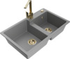 Graniidist köögivalamu Mexen Tomas 6516-71-670300-50, 80 x 50 x 19 cm, hall, segisti ja sifooniga