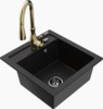 Graniidist köögivalamu Mexen Vito 6503-77-672601-50-B, 80 x 50 x 21 cm, must/gold, segisti ja sifooniga