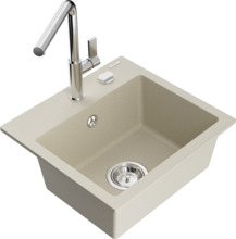 Graniidist köögivalamu Mexen Milo 6505-69-670401-00, 43.5 x 41 x 17.1 cm, beež, segisti ja sifooniga