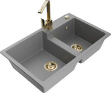 Graniidist köögivalamu Mexen Tomas 6516-71-670300-50, 80 x 50 x 19 cm, hall, segisti ja sifooniga