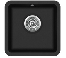 Köögi valamu Aquasanita Arca SQA100-601W, must metallic, suletav ventiil