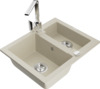 Graniidist köögivalamu Mexen Carlos 6518-69-670300-00, 58 x 47 x 17.7 cm, beež, koos segisti ja sifooniga