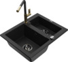 Graniidist köögivalamu Mexen Carlos 6518-77-670401-57-B, 58.2 x 47.5 x 17.7 cm, must/gold, segisti ja sifooniga