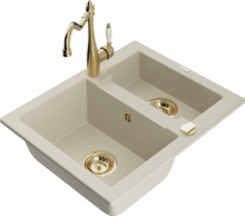 Graniidist köögivalamu Mexen Carlos 6518-69-670700-50, 58 x 47 x 17 cm, beež, koos segisti ja sifooniga