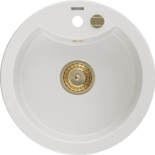 Graniidist köögivalamu Mexen Diego 6512481000-20-G, 488 x 480 mm, valge, sifooniga