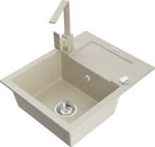Graniidist köögivalamu Mexen Enzo 6506-69-670300-69, 57.6 x 46.5 x 17.4 cm, beež, segisti ja sifooniga