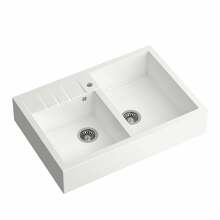 Graniidist köögivalamu Quadron Bill 120 HCQB9062U1BS, 900 x 620 x 195 mm, valge/roostevaba teras