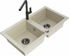 Graniidist köögivalamu Mexen Mario 6504-69-670401-70-B, 82 x 43.6 x 16.1 cm, beež, segisti ja sifooniga