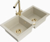 Graniitköögivalamu Mexen Mario 6504-69-671600-50, 82 x 43.6 x 16.1 cm, beež, segisti ja sifooniga