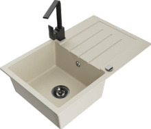 Graniidist köögivalamu Mexen Bruno 6513-69-670300-70, 79 x 49 x 20 cm, beež, koos segisti ja sifooniga
