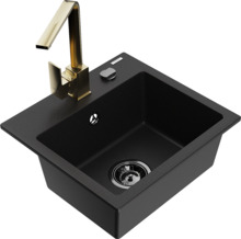 Graniidist köögivalamu Mexen Milo 6505-77-670300-50-B, 43.5 x 41 x 17.1 cm, must/gold