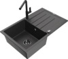 Graniidist köögivalamu Mexen Bruno 6513-76-670401-70-B, 79 x 49 x 20 cm, must, segisti ja sifooniga