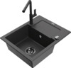 Graniidist köögivalamu Mexen Enzo 6506-76-670401-70-B, 57 x 46 x 17.4 cm, must täpiline, koos segisti ja sifooniga