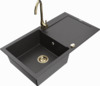 Graniitköögivalamu Mexen Leo 6501-76-670200-50, 90 x 50 x 19 cm, must täpiline, segisti ja sifooniga