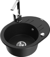 Graniidist köögivalamu Mexen Kevin 6517-77-670300-00, 58.6 x 45.8 x 18 cm, must