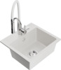 Graniidist köögivalamu Mexen Milo 6505-20-73450-02, 43.5 x 41 x 17.1 cm, valge, segisti ja sifooniga
