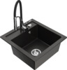 Graniidist köögivalamu Mexen Vito 6503-75-73450-07, 52 x 49 x 21 cm, must/kuldne metallic, segisti ja sifooniga