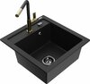Graniidist köögivalamu Mexen Vito 6503-77-670401-57-B, 49 x 52 x 21 cm, must/gold, segisti ja sifooniga