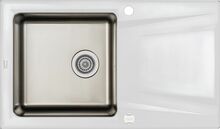 Köögivalamu Deante Prime ZSR A113, 860 x 500 x 220 mm, alabaster, graniit ja roostevaba teras