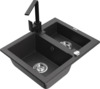 Graniidist köögivalamu Mexen Carlos 6518-76-670300-70, 58 x 47 x 17.7 cm, must täpiline, koos segisti ja sifooniga