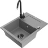 Graniidist köögivalamu Mexen Enzo 6506-71-670200-70-B, 57.6 x 46.5 x 17.4 cm, hall/must, koos segisti ja sifooniga