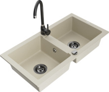 Graniitköögivalamu Mexen Mario 6504-69-670200-70, 82 x 43.6 x 16.1 cm, beež, segisti ja sifooniga