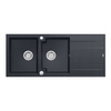 Topelt graniitvalamu Quadron Evan 121 HQE11650U8BSP2O, 116 x 50 x 21.5 cm, must teemant