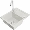 Graniidist köögivalamu Mexen Enzo 6506-20-670200-20, 57.6 x 46.5 x 17.4 cm, valge, koos segisti ja sifooniga