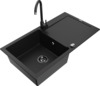 Graniitköögivalamu Mexen Leo 6501-77-670200-70-B, 80 x 50 x 19 cm, must, segisti ja sifooniga