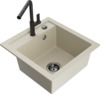Graniidist köögivalamu Mexen Vito 6503-69-670401-70-B, 49 x 52 x 21 cm, beež/must, koos segisti ja sifooniga