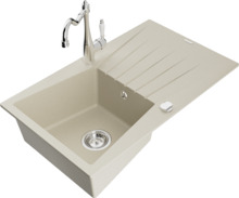 Graniidist köögivalamu Mexen Cesar 6514-69-670700-00, 77.5 x 47 x 20 cm, beež, segisti ja sifooniga