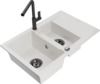 Graniidist köögivalamu Mexen Gaspar 6507-20-670401-70-B, 73.7 x 47.5 x 17.7 cm, valge/must, segisti ja sifooniga