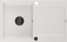 Graniidist köögivalamu Mexen Bruno 6513791010-20-B, 795 x 495 mm, valge/must, sifooniga