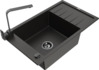 Graniidist köögivalamu Mexen Elias 6511-75-670300-70-B, 79 x 48 x 20 cm, must/kuldne, segisti ja sifooniga